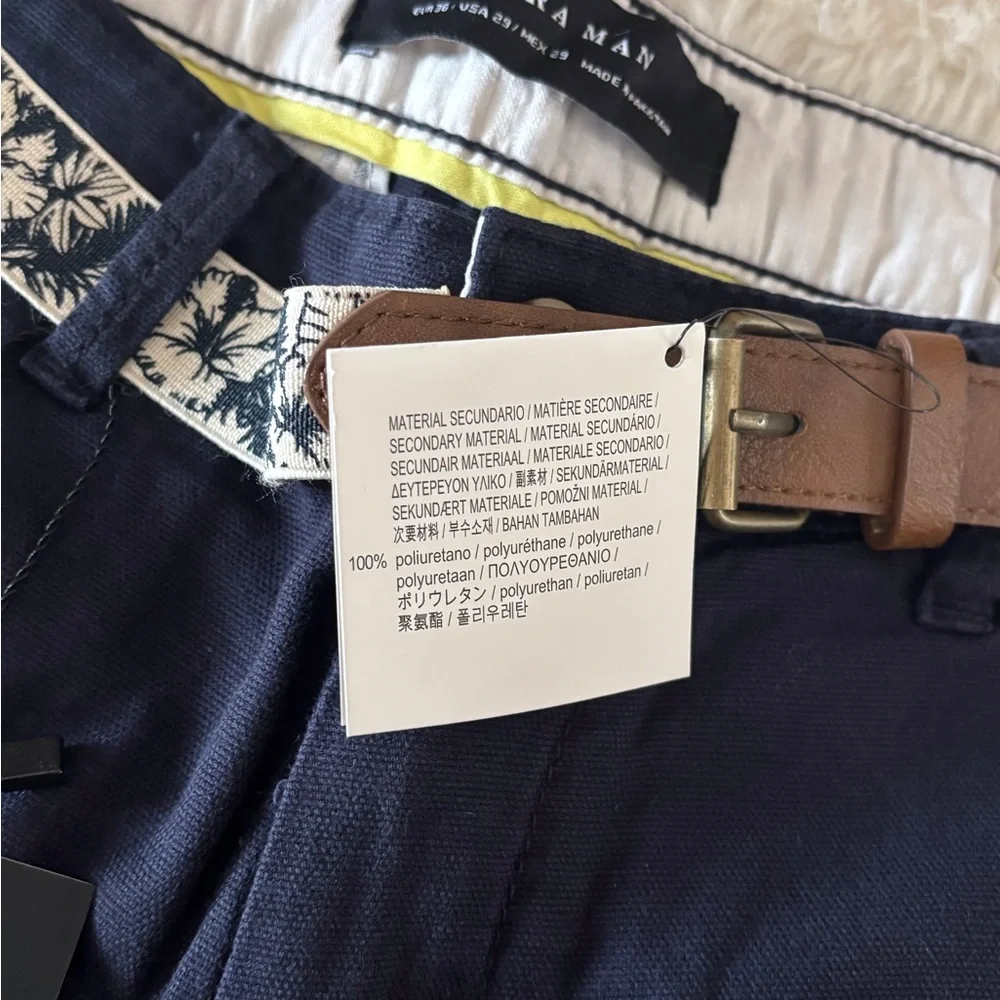 Zara Navy Cargo Shorts for Men